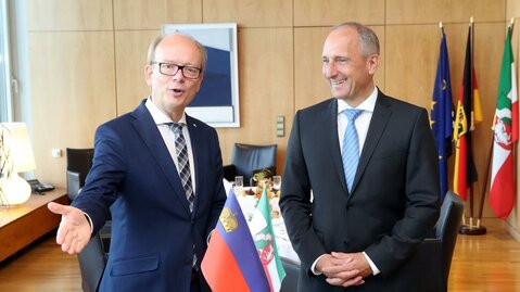 Regierungschef Adrian Hasler mit NRW Landtagspräsident André Kuper  | © Land NRW / U. Wagner