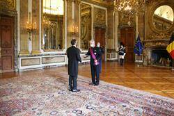 Liechtensteins Botschafter Pascal Schafhauser bei der Akkreditierung durch S.M. König Philippe von Belgien